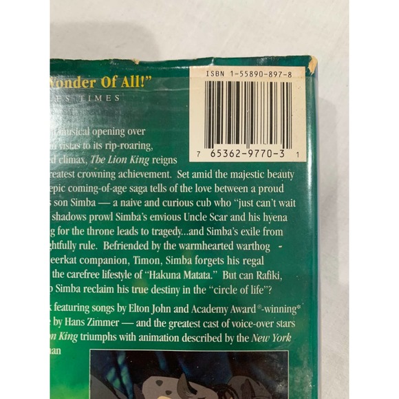 Walt Disney's Masterpiece Collection The Lion King VHS 1994 The Original! - Picture 7 of 9